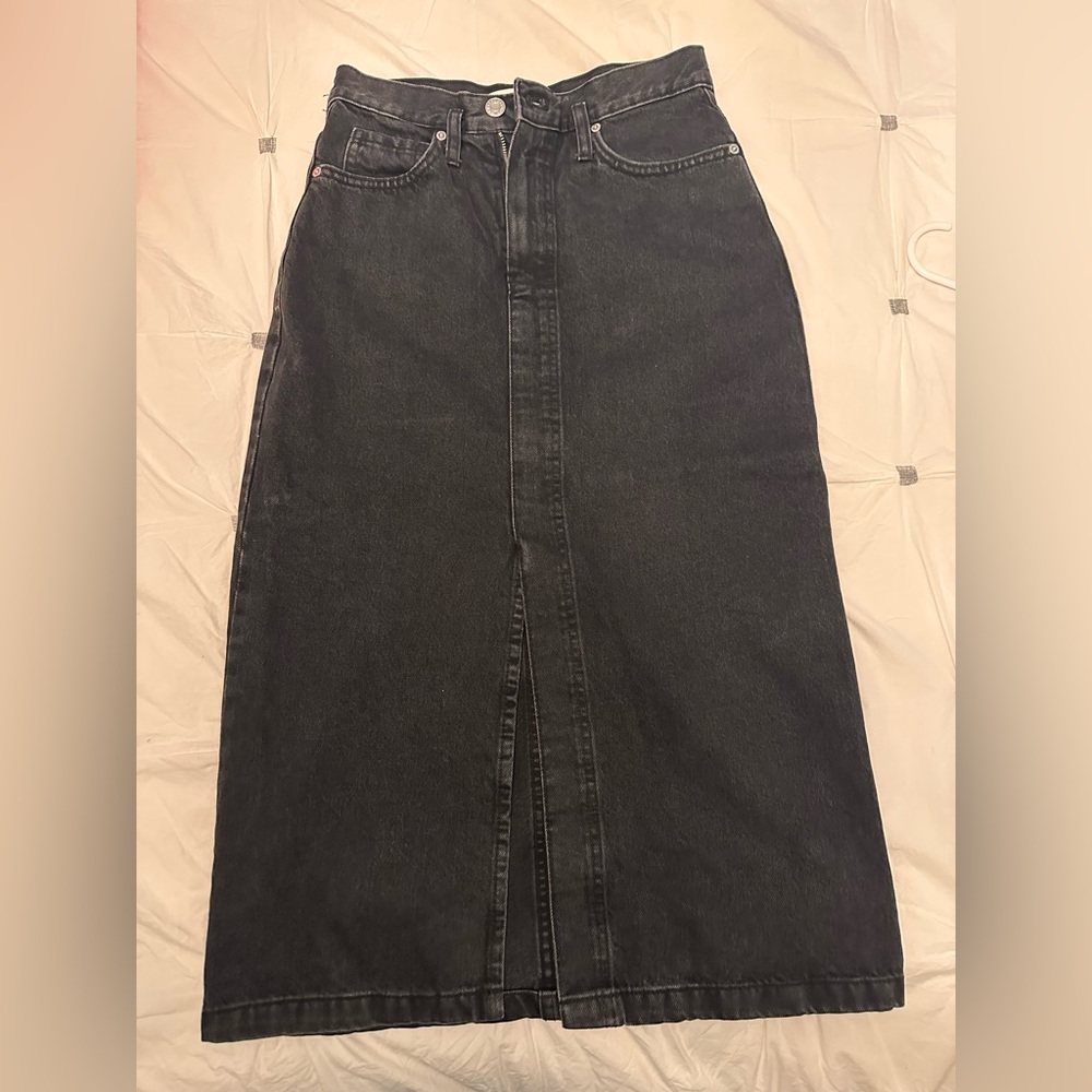 Midi denim skirt